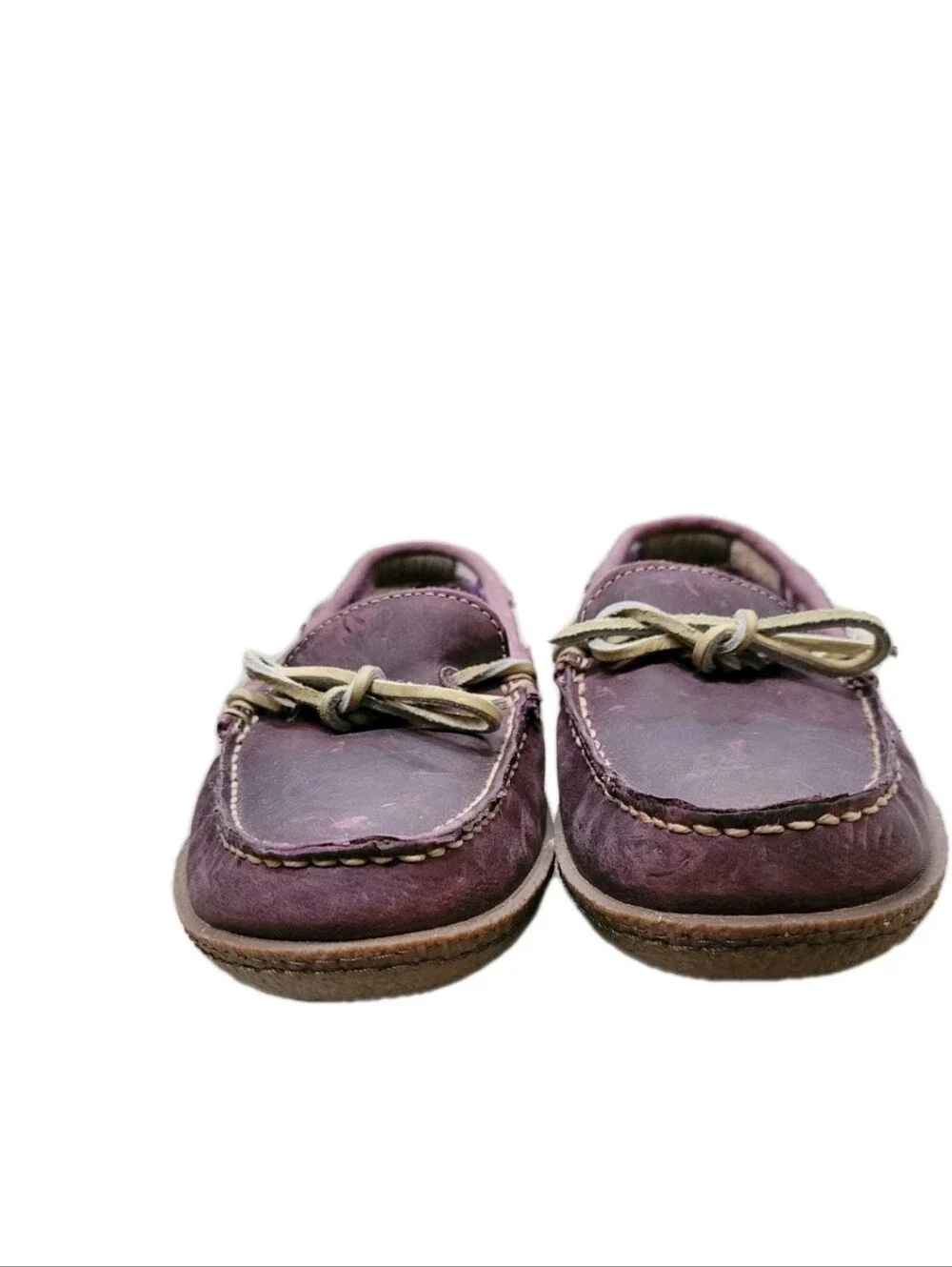 shoes men's L.L Bean, leather, 7M ,ID301104 -purple- made in china. See Photos